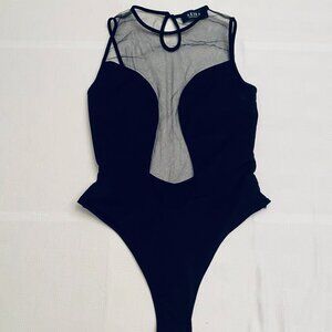 AKIRA Black Mesh Inset Bodysuit